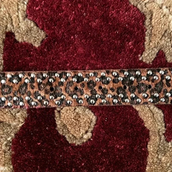 Women’s Animal Print Vegan Leather Belt Silver Buckle Rhinestone Stones Studs - Picture 16 of 16